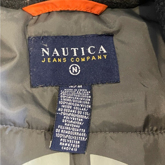 Nautica Puff Vest Orange Medium Zippers Vintage Mens NJC Unisex - Picture 6 of 6